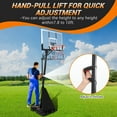 thumbnail image 4 of Basketball Hoop & Adjustable Basketball Stand - 5.2-10ft Height Range, 47" Shatterproof Backboard, Quick Crank System, Portable Base with Wheels for Indoor/Outdoor Use (Black, HM-027S Model), 4 of 8