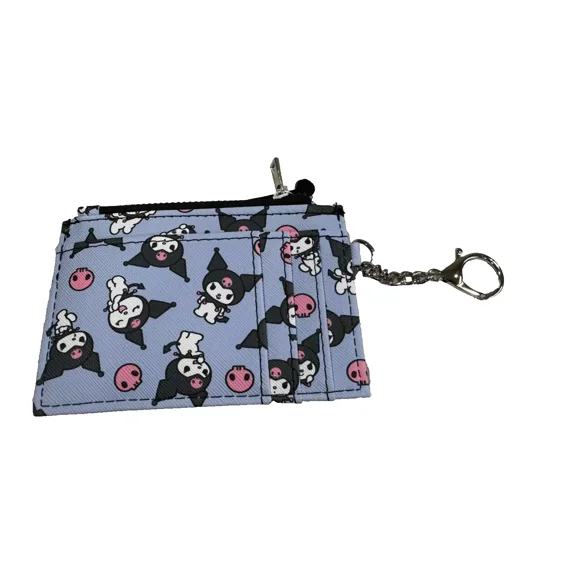Sanrio Hello Kitty Allover Print Kuromi Blue Cardholder With Keychain