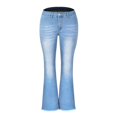 thumbnail image 5 of Pantalones vaqueros acampanados para mujer, moda Vintage, bolsillo elástico, ropa informal suelta, pantalones acampanados urbanos de cintura alta para mujer, 5 of 5