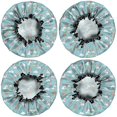 thumbnail image 2 of Shower Caps,Blue Cartoon Unicorn Rainbow Cloud Bear Bow Pattern Waterproof Shower Cap for Women 4 Pieces,Double Reusable Hair Cover for Shower PEVA Elastic Stretch Hem, 2 of 7