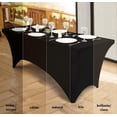 thumbnail image 4 of 2 Mantel Elástico para Mesa Rectangular, Mantel Ajustable, Funda de Mesa Elástica Lavables y Resistentes a Las Arrugas, Mantel Rectangular Negro de Elastano (4 Pies), 4 of 9