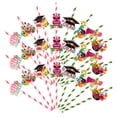 thumbnail image 1 of CIMAXIC Party 24Pcs Grad Party Paper Drinking Straws Graduation Party Hawaii Style Striped Straws,7.76"X2.56"X0.31", 1 of 5