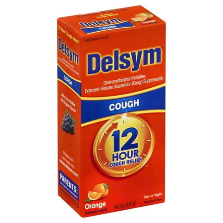 Delsym® 12-Hour Cough Relief Orange Flavor Cough Suppressant Liquid 5 fl. oz. Box