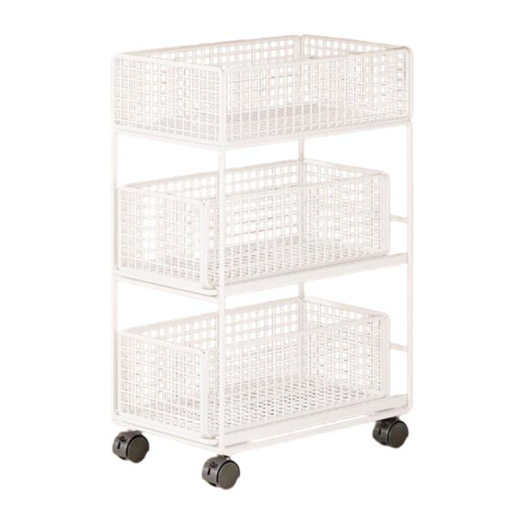 Pitycbo Mobile Rolling Cart Mobile Bookshelf File Holder Space Saving Metal Organization L