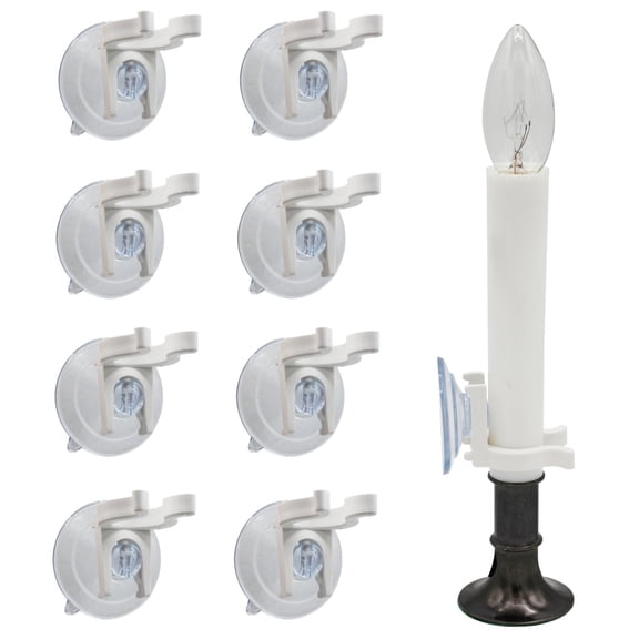 Window Candle Clamps with Super Strong Suction Cups, Holder Suction Cup for Electric Candles, Great for Small Windows and Holiday Candles - USA Made | 16 Pack