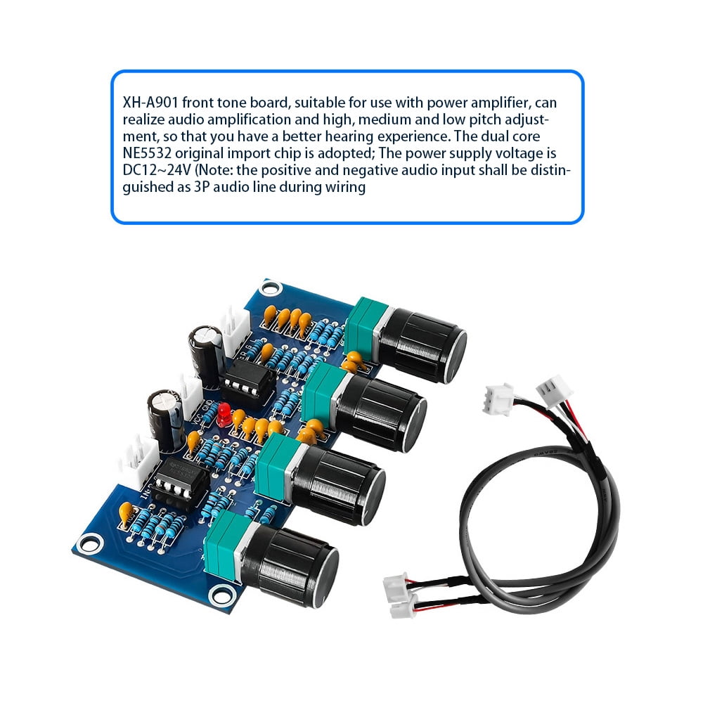 XH-A901 Digital Power Amplifier Board - Dual Channel, 12V-24V DC, With Bass Adjustment
