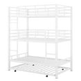 thumbnail image 5 of Kumix Triple Bunk Bed, Twin Size Metal Bunk Beds with Trundle for 4, Teens, with Built-in Ladder, Safety Guardrails, No Box Spring Needed, Noise Free for Dorm, Bedroom, Guest Room, White, 5 of 7
