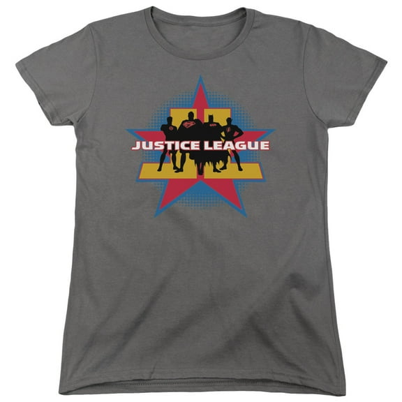JLA Justice League Stand Tal Long Sleeve Women's T-Shirt Charcoal