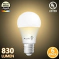thumbnail image 2 of A19 LED Light Bulbs- 6 Pack, Efficient 9W(60W Equivalent) 830 Lumens General Lighting Bulbs, UL Listed, Non-Dimmable, E26 Standard Base (3000K Warm White), 2 of 8