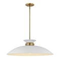 thumbnail image 2 of Nuvo Lighting Perkins 1 Light Large Pendant Matte White with Burnished Brass, 2 of 4