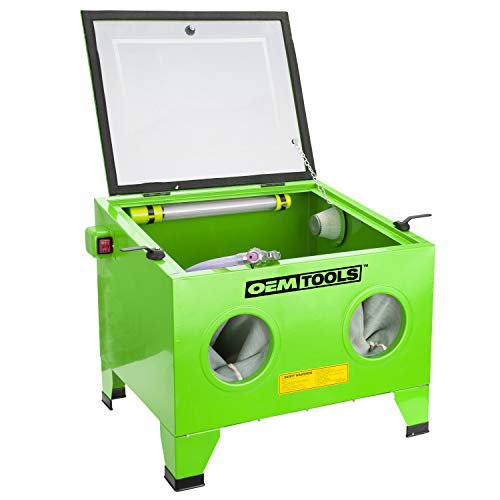 OEMTOOLS 24815 Banc Top Abrasif Blast Cabinet, Supprime la Rouille, la Crasse et la Peinture, Idéal pour les Reconstructeurs Automobiles Ou Quiconque Restaurent des Objets Métalliques Antiques