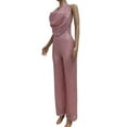 thumbnail image 4 of Kiplyki Clearance Trendy Pants for Women Equin Color Short-sleeved Jumpsuit, 4 of 6