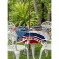 thumbnail image 3 of Outdoor Tablecloth with Umbrella Hole for Patio/Picnic/Party/Camping, 4th of July Waterproof Table Cloth Round Cover Washable, Rustic Floral Blue Red Independence Day (Dia 54"), 3 of 9