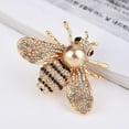 thumbnail image 5 of Honey Bee Brooches Crystal Insect Themed Bee Brooch Animal Fashion Shell Pearl Brooch Pin Gold Tone, 5 of 7