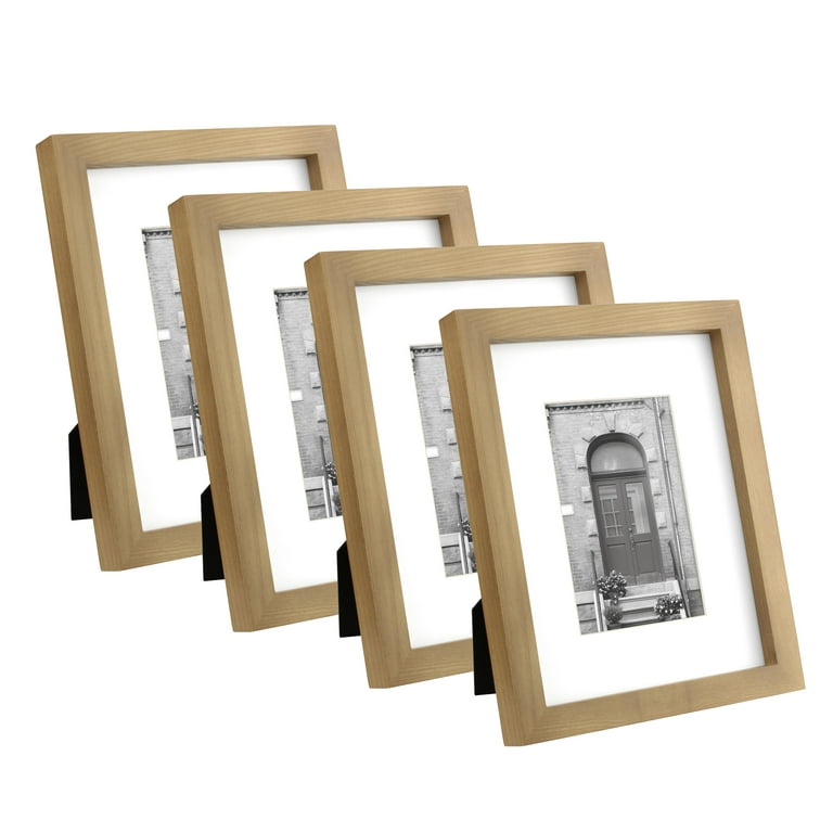 Haus and Hues Solid Oak 4x6 Picture Frame for Wall or Tabletop Set of 4 - Bulk 4x6 Picture Frames, 4x6 Frames for Prints, Picture Frames 4x6