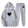 thumbnail image 4 of Valentine's Day Sweatsuits Women 2 Piece Outfit Jogger Set Y2K Cute Hoodie and Pants Tracksuit Set Trouser Suit Casual Leisure Suit Fitness Set Sports Suit Sportswear, 4 of 4