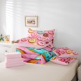 thumbnail image 4 of Donuts Bed in a Bag King Size Comforter Set 7 Pieces,Colorful Food Bedding Sets Dessert Design Sheet Set With Comforter,Pink Bed Set, 4 of 5