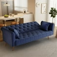 thumbnail image 4 of 71" Convertible Sofa Bed Folding Velvet Sofa with Adjustable Backrest in Blue, 4 of 9