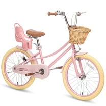 KORIMEFA Girls Bike Ages 8-12 Years Old, Kids Bike for Toddlers with Basket & Training Wheels, 20 inch Kids Bicycle with Handbrake & Kickstand