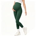 thumbnail image 2 of qolati Womens Maternity Leggings Over The Belly Pregnancy Tights Pants Casual High Waisted Yoga Workout Activewear Mint Green S, 2 of 5