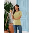 thumbnail image 5 of SHIBEVER Summer Short Sleeve T Shirts for Women Casual Loose Side Split Tunic Tops Comfortable Crew Neck Tops, 5 of 8