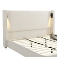 thumbnail image 4 of Carys Modern King Boucle Upholstered Bed, Platform Bed with Wingback Headboard, White, 4 of 7