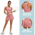 thumbnail image 5 of Sociala Women Tennis Dresses Set With Shorts and Pockets Golf Workout Outfits Skirts Sets, 5 of 7