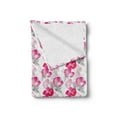 thumbnail image 2 of Flower Soft Flannel Fleece Blanket, Watercolor Flowers Bloom Botanical Element Illustration Romantic Composition, Cozy Plush for Indoor and Outdoor Use, 60" x 80", Hot Pink and White, by Ambesonne, 2 of 5