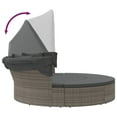 thumbnail image 5 of vidaXL Outdoor Lounge Bed with Canopy and Cushions Grey Poly Rattan, 5 of 5