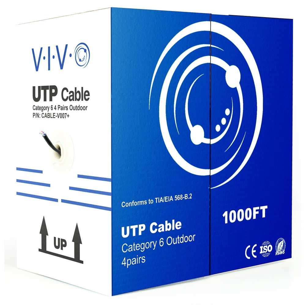 VIVO Black 1,000 ft Cat6 Ethernet Cable 23 AWG / Wire 1000ft Cat-6