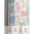 thumbnail image 5 of Cartoon Cats Sheer Curtains 2 Panels Set Pink Blue Green Cat Animals Abstract Beige Sheer Window Curtains Light Filtering Rod Pocket Voile Drapes for Bedroom Living Room 52"X108", 5 of 8