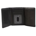 thumbnail image 2 of Jack Abrahams Mens Genuine Goat Nappa Leather Tri-Fold RFID Wallet With ID Window Pocket (Black/Cognac), 2 of 4