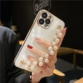 thumbnail image 3 of Electroplating with Beads Bracelet Creative Phone Case, Full Cover Lens, Anti-Drop, for iPhone 15 14 13 12 11 Pro Max Mini XS XR X 7 8 6 SE 2020 2022 Phone Case (Black,iPhone 13 Pro), 3 of 8