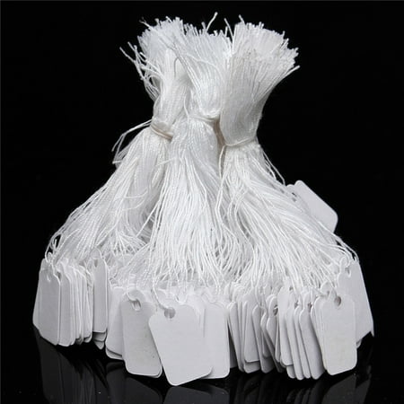 Clothing Tags Labels - 500Pcs Mini Price Tag White String Jewellery Gift Clothing Retail Price Tags Tie On Labels 24x14mm