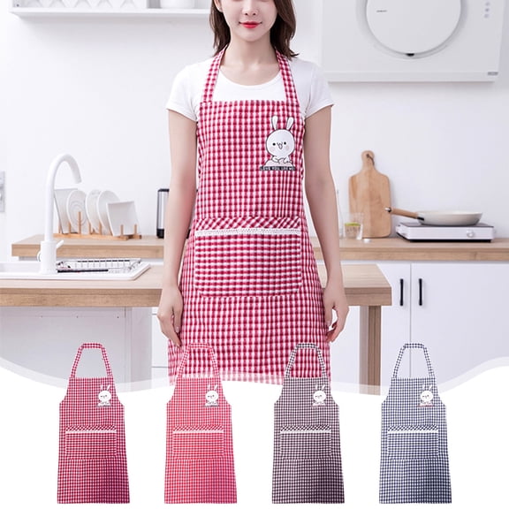 Fwttom Cotton Aprons for Women with Pockets - Unisex Chef Apron with Adjustable Waistband, Water Oil Resistant Breathable Kitchen Aprons for Cooking, Dishwashing, BBQ, Drawing