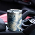 thumbnail image 4 of 30oz Indigo Tie Dye Star Tumblers Stainless Steel Tumbler with Lid and Straw,Vacuum Insulated Double Wall Travel Tumbler Cups Mug with Cleaning Brush for Coffee,Tea, 4 of 7