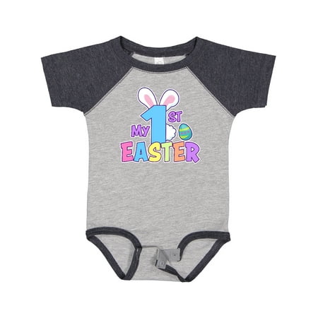 

Inktastic My 1st Easter One with Bunny Ears and Tail Gift Baby Boy or Baby Girl Bodysuit