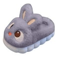 thumbnail image 6 of Dakaela Kids Slippers Cute Animal Winter Warm House Shoes Toddler Boys Girls Bunny Fuzzy Plush Bedroom Slides Grey Size 6.5, 6 of 7