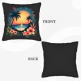 thumbnail image 6 of Set of 2 Tropical Throw Pillow Covers 18x18in - Vibrant Sunset Beach Design with Palm Trees & Colorful Flowers for Couch Bed Car, 6 of 8