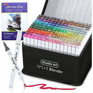 Caliart Markers, 100 Colors Dual Tip Art Markers Sketch Pens Permanent  Alcohol Based, with Case for Adult Kids Halloween Drawing Sketching (White