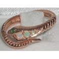 thumbnail image 2 of LBG British Made Traditional 18k Rose Gold Ring with Natural Opal & Emerald Womens Promise Ring - 33 size options - Size 4.25, 2 of 6