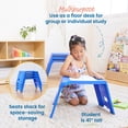 thumbnail image 4 of ECR4Kids Linking Stackable Classroom Stools, Portable Table, Flexible Seating, Blue, 4-Piece, 4 of 9