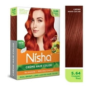 Nisha Creme Hair Color | Permanent Long Lasting Red Hair Dye Colour Kit | Copper Red | Mini Box 40gm / 1.35 Oz