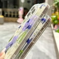 thumbnail image 5 of for iPhone 16e (2025) Clear Case with Pressed Real Flower, Cute Glitter Bling Flower Pattern Slim Soft TPU Shockproof Protective for Women Girls Phone Cover for iPhone 16e 6.1 inch (Purple), 5 of 13