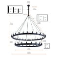 thumbnail image 4 of Aiwen 2 Tiers 48 Lights Wagon Wheel Chandelier Grand Deluxe Modern Decorative Ceiling Light Fixture, 4 of 9