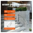 thumbnail image 3 of Outdoor Stair Railing for 4 Steps - White Wrought Iron Handrails for Porch Steps - Flexible Hand Rail for Concrete or Wood Stairs -, 3 of 7
