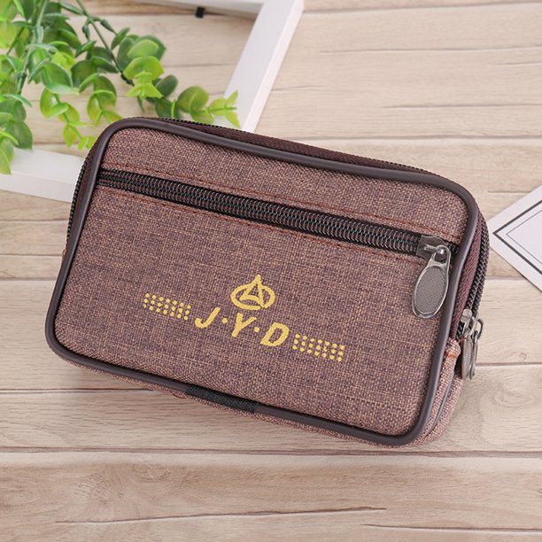 Bolsa Riñonera de lona para hombre riñonera informal de negocios para teléfono riñonera de viaje con cremallera JShteea Para Estrenar