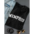 thumbnail image 3 of Memphis White Text  Women Black T-Shirt, Female Medium, 3 of 4