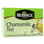Herbacil Chamomile Tea, Caffeine-Free Herbal Infusion, 25 Tea Bags