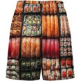 thumbnail image 3 of NICKSUN Shorts de Pyjama Amusants pour Hommes, Bas de Pyjama Doux avec Poches, Sushi Slash, TG, 3 of 6